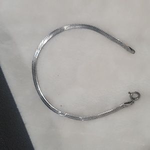 7" 925 sterling silver herringbone bracelet